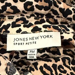 Jones New York Leopard Print Button Down Shirt